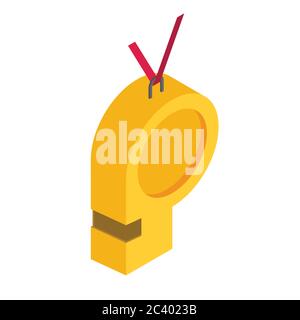 Sport whistle icon. Flat illustration Stock Vector