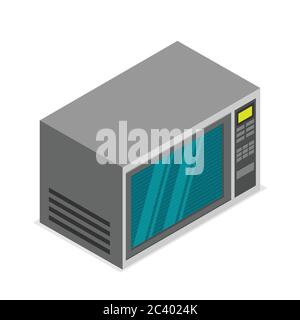 Isometric microwave icon in flat style vector Stock Vector