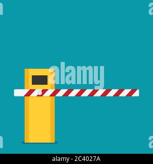 Parking barrier gate in flat style Stock Vector
