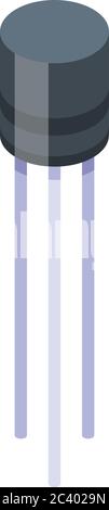 Cylinder transistor icon, isometric style Stock Vector