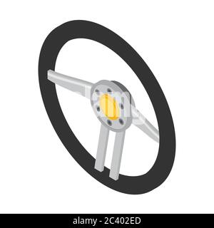 Sports car steering wheel icon. Flat illustration Stock Vector