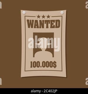 Vintage wanted poster flat vector Stock Vector