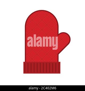 Oven mitten icon flat isolated Stock Vector