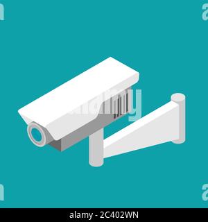 Security camera isometric flat vector Stock Vector