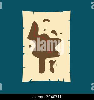 Treasure hunt map flat vector Stock Vector