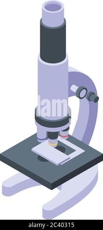 Nanotechnology microscope icon, isometric style Stock Vector