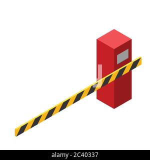 Parking barrier gate in flat style Stock Vector