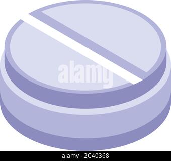 Round nanotechnology pill icon, isometric style Stock Vector