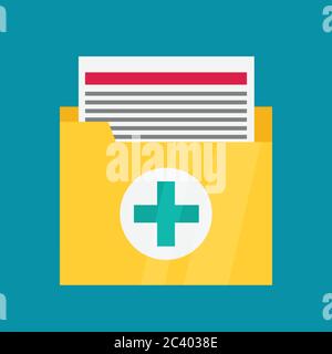 Medical files vector icon in flat style Stock Vector