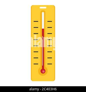 Thermometer with degrees flat vector icon Stock Vector