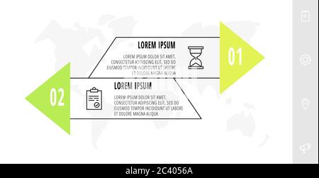 Infographics with 2 elements with arrows. Vector concept of two business options to choose from. Modern design for flowchart, timeline, web, graph Stock Vector