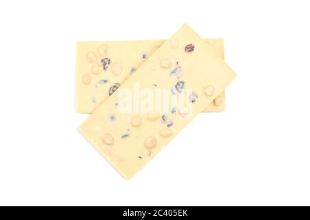 Tasty chocolate bars isolated on white background Stock Photo
