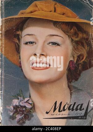 Cover of the fashion magazine 'Moda' Poland, 1957 Stock Photo