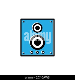 stereo speaker flat icon. vector sound system speakers. music flat icon. design template vector Stock Vector