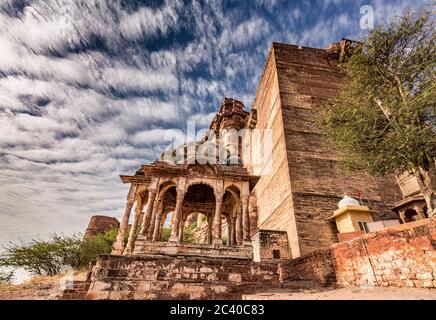 Jodhpur fort sunrise shot near main gate entrance, India. Stock Photo