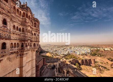 Jodhpur fort sunrise shot near main gate entrance, India. Stock Photo