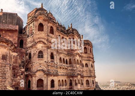 Jodhpur fort sunrise shot near main gate entrance, India. Stock Photo