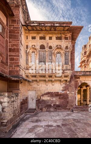 Jodhpur fort sunrise shot near main gate entrance, India. Stock Photo