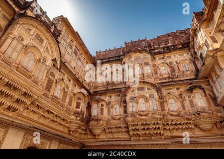 Jodhpur fort sunrise shot near main gate entrance, India. Stock Photo