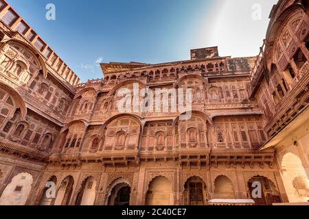 Jodhpur fort sunrise shot near main gate entrance, India. Stock Photo