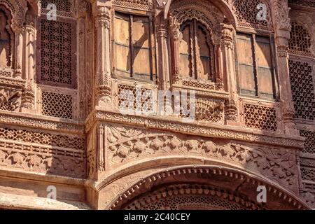 Jodhpur fort sunrise shot near main gate entrance, India. Stock Photo