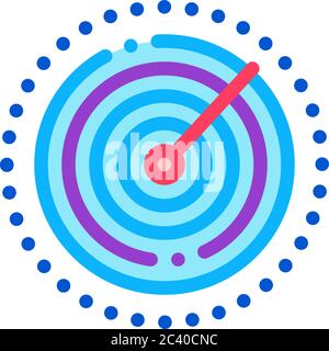 air navigation radar display icon vector outline illustration Stock Vector