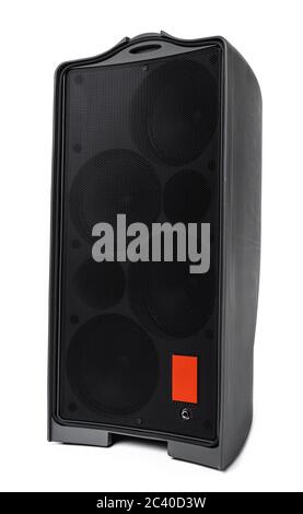 Acoustic system audio column isolated on white Stock Photo