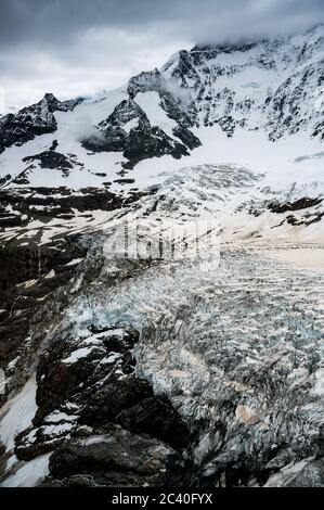 Ischmeer Glacier on the backside of Mount Eiger in Grindelwald Stock Photo