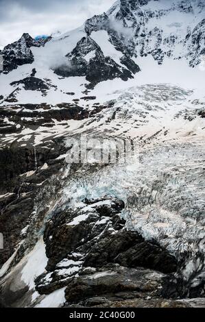 Ischmeer Glacier on the backside of Mount Eiger in Grindelwald Stock Photo