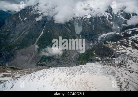 Ischmeer Glacier on the backside of Mount Eiger in Grindelwald Stock Photo