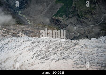 Ischmeer Glacier on the backside of Mount Eiger in Grindelwald Stock Photo