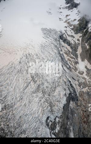 Ischmeer Glacier on the backside of Mount Eiger in Grindelwald Stock Photo