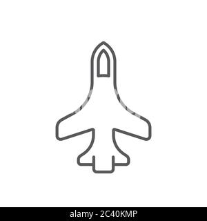 Military aircraft vector icon symbol air force isolated on white background Stock Vector