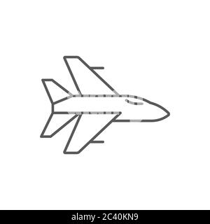 Military aircraft vector icon symbol air force isolated on white background Stock Vector