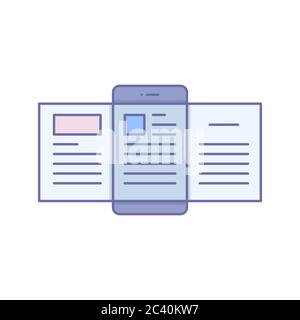 Mobile Blogging vector icon symbol isolated on white background Stock Vector