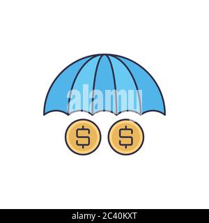 Money Protection vector icon symbol isolated on white background Stock Vector