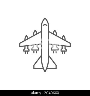 Military aircraft vector icon symbol air force isolated on white background Stock Vector