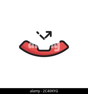Missed phone call vector icon symbol isolated on white background Stock Vector
