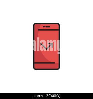 Missed phone call vector icon symbol isolated on white background Stock Vector