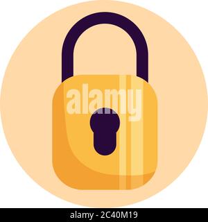 Padlock design of Security lock access door house safe safety and protection theme Vector illustration Stock Vector
