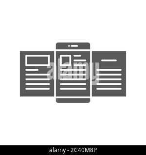 Mobile Blogging vector icon symbol isolated on white background Stock Vector