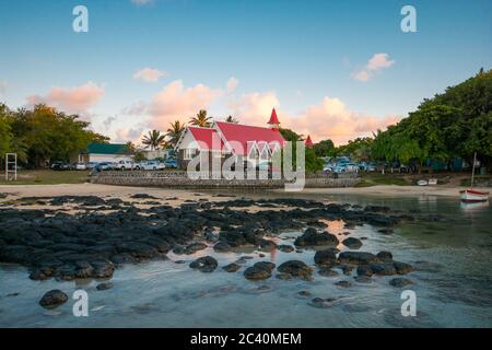 Famous church in Cap malheureux, Mauritius. North cape in Mauritius. Stock Photo