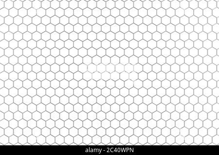 Metal Hexagon Fence Background Texture on a white background. 3d Rendering Stock Photo
