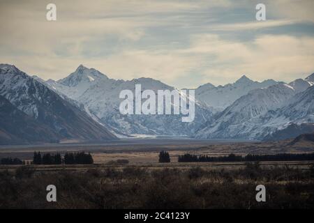 Scenic view of Mount Somers, South Island, New Zealand Stock Photo