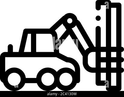 Logging Machine Logger Loader. Icon depicting heay machinary equipment ...
