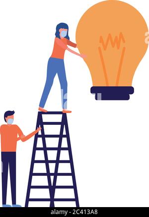 Coworking idea light bulb on white background Stock Vector Image & Art ...