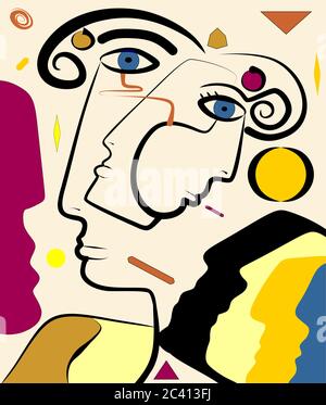 Cubism style faces - vector illustration Stock Vector Image & Art - Alamy