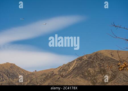 Gliding in Omarama is one of the favourite activity to do in New Zealand Stock Photo