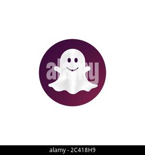 Ghost, spook flat icon. Vector on isolated white background. Eps 10. Stock Vector