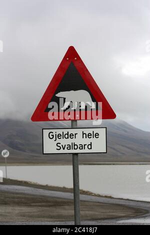 Beware of polar bears, Svalbard, Norway Stock Photo